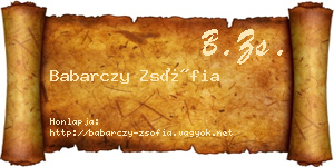 Babarczy Zsófia névjegykártya